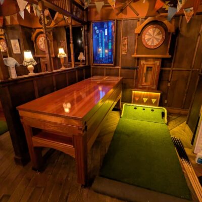 Billiard table in bar