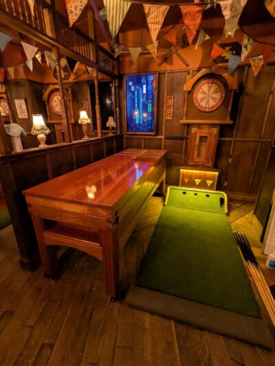 Billiard table in bar