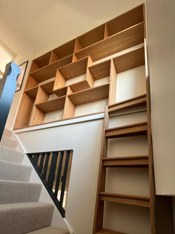 Staircase Shelving with Ladder